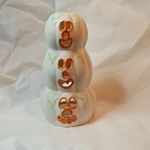 Belleek Stacked Pumpkin Trio Votive Holder
